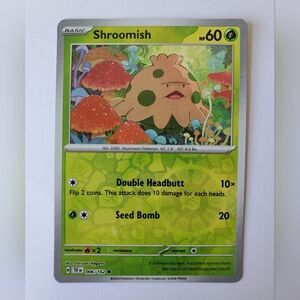 Shroomish 6/162 | Temporal Forces | Reverse Holo Common | NM | Pokemon TCG Card